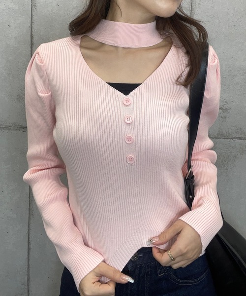 セール】チョーカーデザイントップス（Tシャツ/カットソー）｜ROGER 