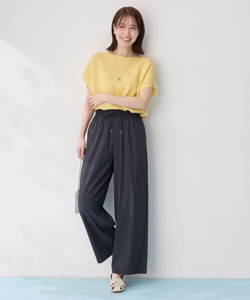 ANY(エニィ)の「【新色追加/洗濯機可/ウエストゴム/接触冷感/UVケア/6色展開】清涼リラックスパンツ(その他パンツ・レディース・黄土色系/ブラック系/ブルー系/グリーン系/ライトグレー系/グレー系・1/3/2)」の13枚目の写真