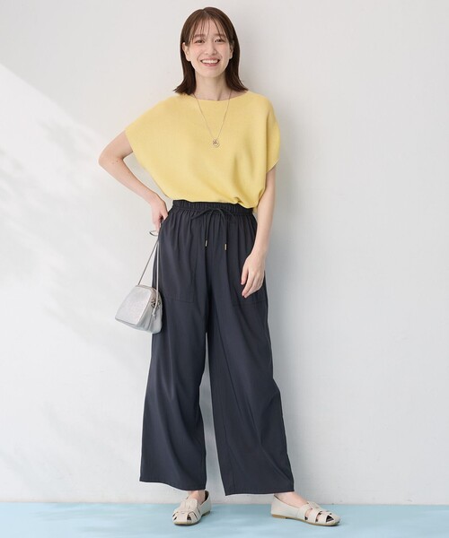 ANY(エニィ)の「【新色追加/洗濯機可/ウエストゴム/接触冷感/UVケア/6色展開】清涼リラックスパンツ(その他パンツ・レディース・黄土色系/ブラック系/ブルー系/グリーン系/ライトグレー系/グレー系・1/3/2)」の14枚目の写真