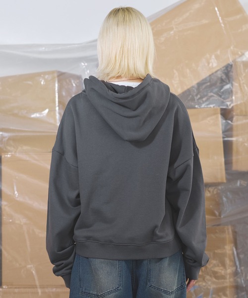 MSG(エムエスジー)の「THRASHER×MSG/スラッシャー 別注 ヘビーウェイト裏毛パッチワーク刺繍ジップアップパーカー(パーカー・メンズ・グレー/ブラック/チャコール・S/M/L/XL)」の15枚目の写真