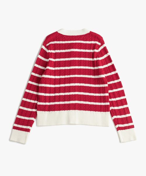 TOMMY HILFIGER(トミーヒルフィガー)の「GIRLS ケーブルカーディガン(カーディガン/ボレロ・キッズ・レッド・140cm/150cm/160cm/130cm)」の2枚目の写真