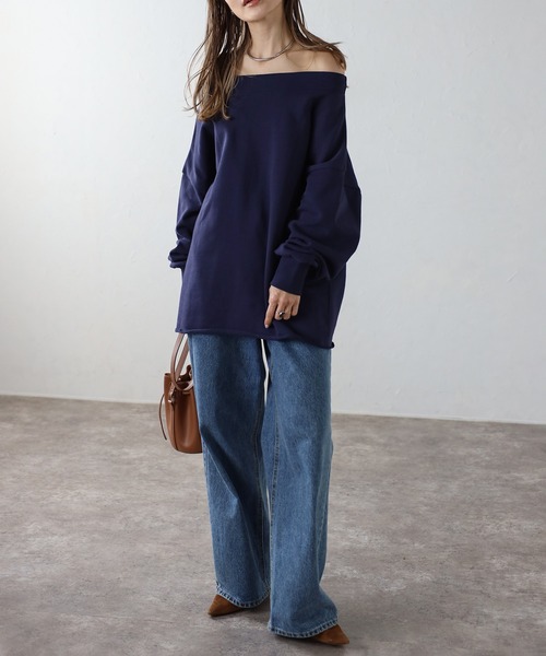 Bonjour Sagan（ボンジュールサガン）の「前後2WAYオフショルダージップスウェット（スウェット・レディース・ブラック/ライトグレー/オフホワイト/ネイビー・FREE）」の21枚目の写真