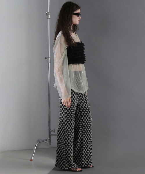 ROSE BUD（ローズバッド）の「(CREOLME)チュールフリルベアトップ（シャツ/ブラウス・レディース・ブラック/ピンク・ONE SIZE）」の21枚目の写真