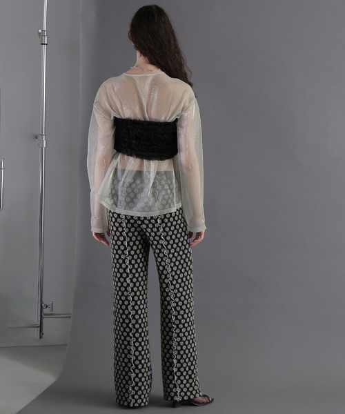 ROSE BUD（ローズバッド）の「(CREOLME)チュールフリルベアトップ（シャツ/ブラウス・レディース・ブラック/ピンク・ONE SIZE）」の22枚目の写真