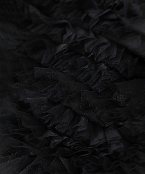 ROSE BUD（ローズバッド）の「(CREOLME)チュールフリルベアトップ（シャツ/ブラウス・レディース・ブラック/ピンク・ONE SIZE）」の8枚目の写真