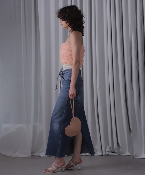 ROSE BUD（ローズバッド）の「(CREOLME)チュールフリルベアトップ（シャツ/ブラウス・レディース・ブラック/ピンク・ONE SIZE）」の11枚目の写真