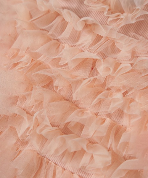 ROSE BUD（ローズバッド）の「(CREOLME)チュールフリルベアトップ（シャツ/ブラウス・レディース・ブラック/ピンク・ONE SIZE）」の3枚目の写真