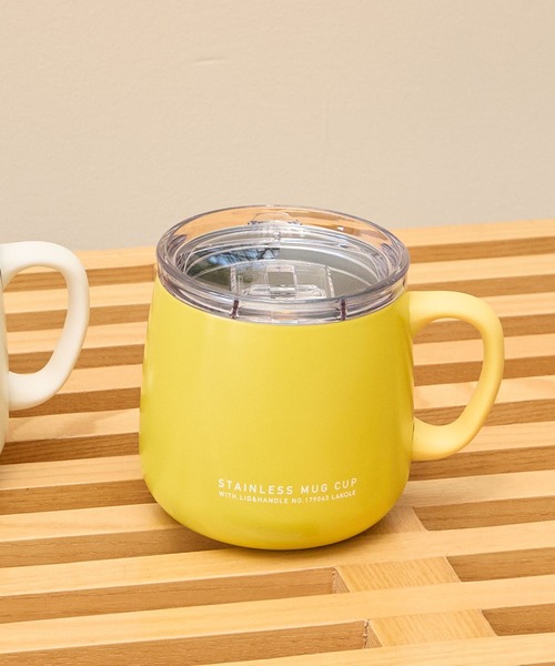 LAKOLE（ラコレ）の「【保冷保温】フタ付マグカップ[390ml] / 252794（グラス/マグカップ/タンブラー・レディース・アイボリー/グレー/イエロー/グリーン/ブルー・FREE）」の5枚目の写真