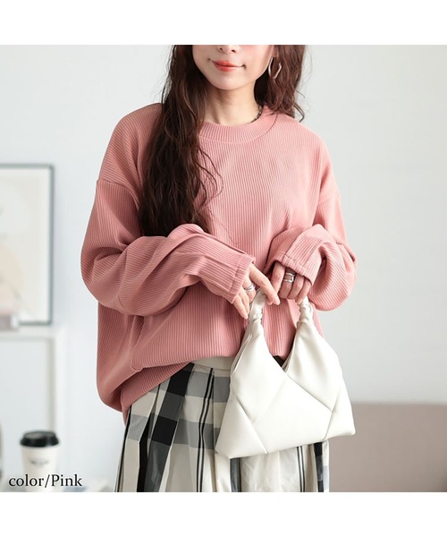GOLDJAPAN(ゴールドジャパン)の「袖口タックリップルプルオーバー【大きいサイズ対応】(Tシャツ/カットソー・レディース・ピンク/ベージュ系/ブラック/ブルー・LL/3L/4L/5L)」の12枚目の写真