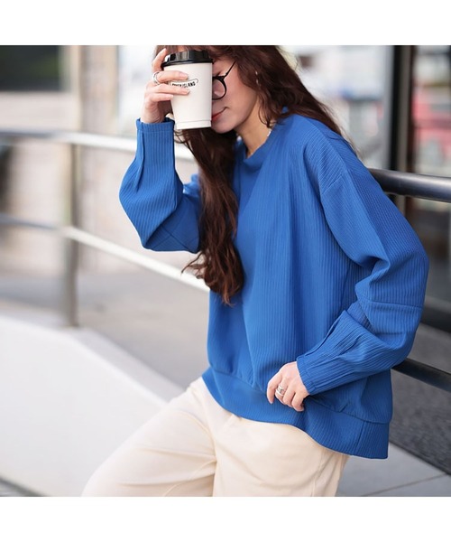 GOLDJAPAN(ゴールドジャパン)の「袖口タックリップルプルオーバー【大きいサイズ対応】(Tシャツ/カットソー・レディース・ピンク/ベージュ系/ブラック/ブルー・LL/3L/4L/5L)」の17枚目の写真