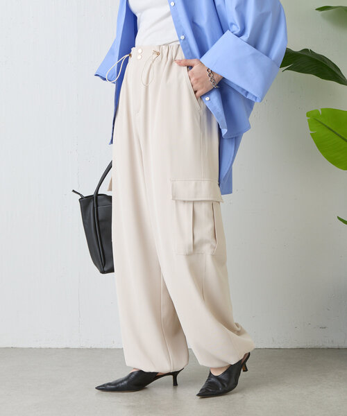 Jena espace merveilleux（ジェナ　エスパスメルヴェイユ）の「【トロミカーゴパンツ】トロミパラシュートパンツ（その他パンツ・レディース・チャコールグレー/ベージュ/ミント・FREE）」の17枚目の写真