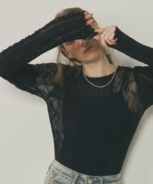 Unitage | レース切り替えロングスリーブトップス(Tシャツ/カットソー)