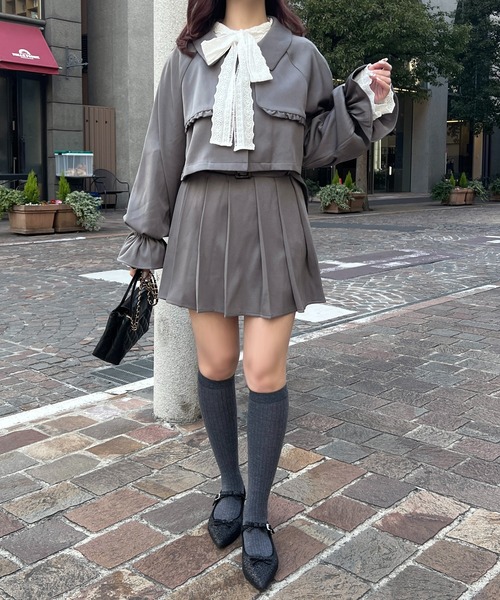 apres jour(アプレジュール)の「【セットアップ可能】トレンチショートジャケット(テーラードジャケット・レディース・ライトベージュ/チャコールグレー/アイボリー・フリー/X-LARGE)」の18枚目の写真