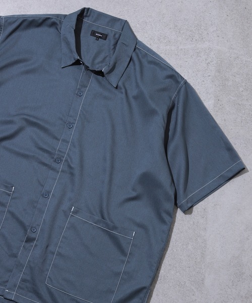 BEAMS（ビームス）の「【吸水速乾】ステッチ イージーシャツ（シャツ/ブラウス・メンズ・グレー/ブラック/ダークグリーン・S/XL/L/M）」の2枚目の写真
