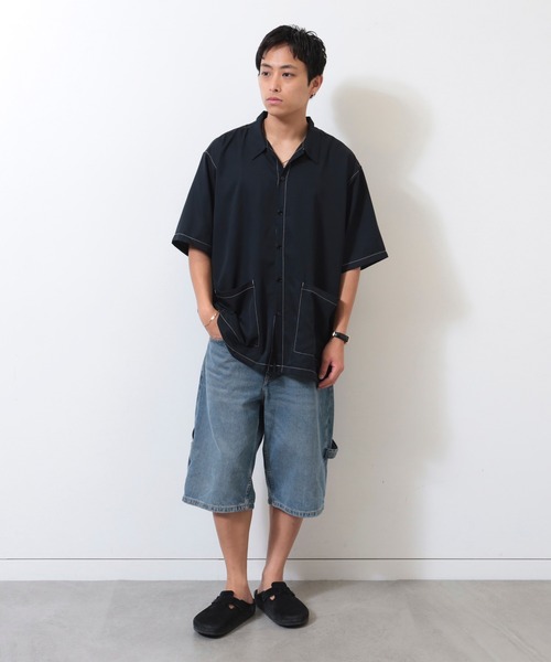 BEAMS（ビームス）の「【吸水速乾】ステッチ イージーシャツ（シャツ/ブラウス・メンズ・グレー/ブラック/ダークグリーン・S/XL/L/M）」の12枚目の写真