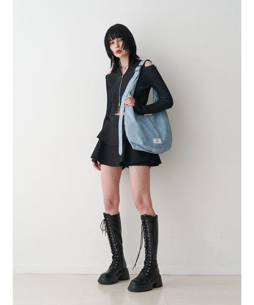 jouetie（ジュエティ）の「ハーフムーンショルダーベルトbag（ショルダーバッグ・レディース・ブラック/アイボリー/ブルー・FREE）」の7枚目の写真