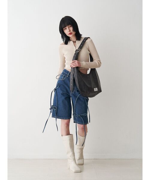 jouetie（ジュエティ）の「ハーフムーンショルダーベルトbag（ショルダーバッグ・レディース・ブラック/アイボリー/ブルー・FREE）」の10枚目の写真