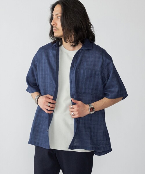 セール】SHIPS: ラミー ドビー ウィークエンド ショートスリーブ