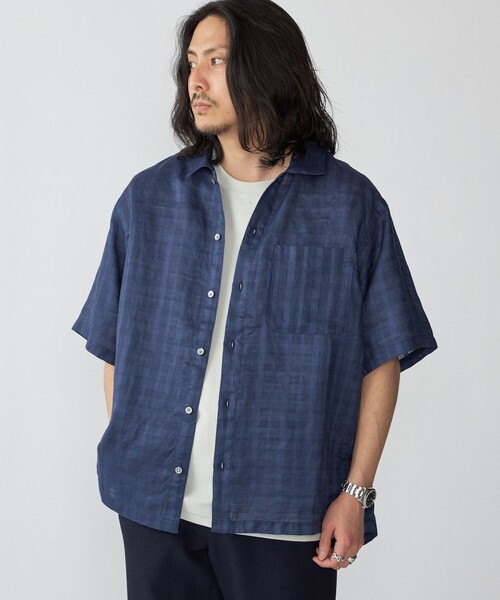 セール】SHIPS: ラミー ドビー ウィークエンド ショートスリーブ