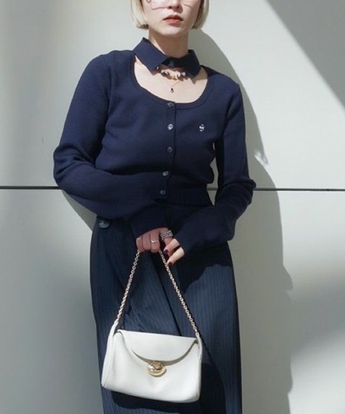 セール】Interlock Knit Shirt Neck Cardigan（カーディガン