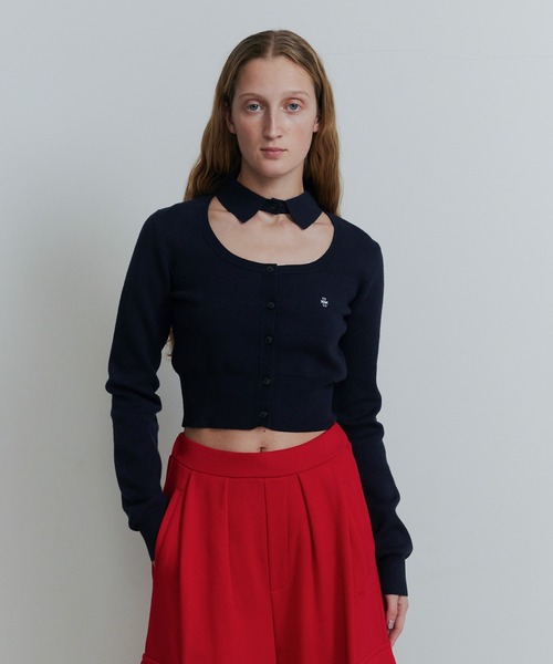 カーディガン Interlock Knit Shirt Neck Cardigan レディース セール】Interlock Knit Shirt Neck Cardigan（カーディガン