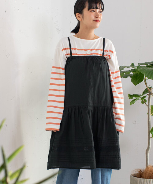 POU DOU DOU（プードゥドゥ）の「＜made in INDIA＞マルチwayギャザーレーススカート（スカート・レディース・ブラック/オフホワイト・M）」の2枚目の写真