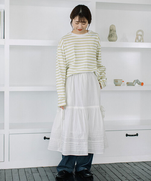 POU DOU DOU（プードゥドゥ）の「＜made in INDIA＞マルチwayギャザーレーススカート（スカート・レディース・ブラック/オフホワイト・M）」の19枚目の写真