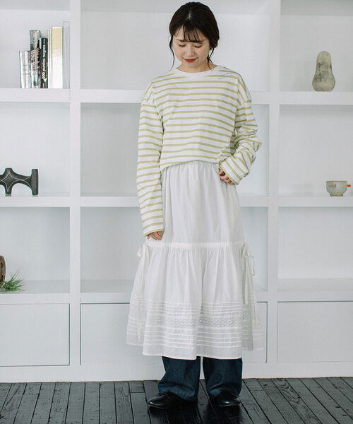 POU DOU DOU（プードゥドゥ）の「＜made in INDIA＞マルチwayギャザーレーススカート（スカート・レディース・ブラック/オフホワイト・M）」の18枚目の写真