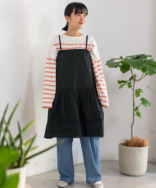 POU DOU DOU（プードゥドゥ）の「＜made in INDIA＞マルチwayギャザーレーススカート（スカート・レディース・ブラック/オフホワイト・M）」の14枚目の写真