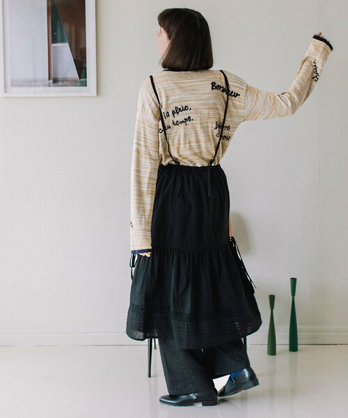 POU DOU DOU（プードゥドゥ）の「＜made in INDIA＞マルチwayギャザーレーススカート（スカート・レディース・ブラック/オフホワイト・M）」の3枚目の写真