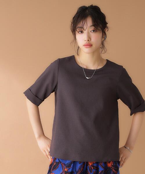 THE SHOP TK （ザ ショップ ティーケー ）の「麻調ブラウス【シワになりにくい/洗える】（シャツ/ブラウス・レディース・グリーン/スミクロ/ベージュ/オレンジ/アイボリー系2・12/13）」の13枚目の写真