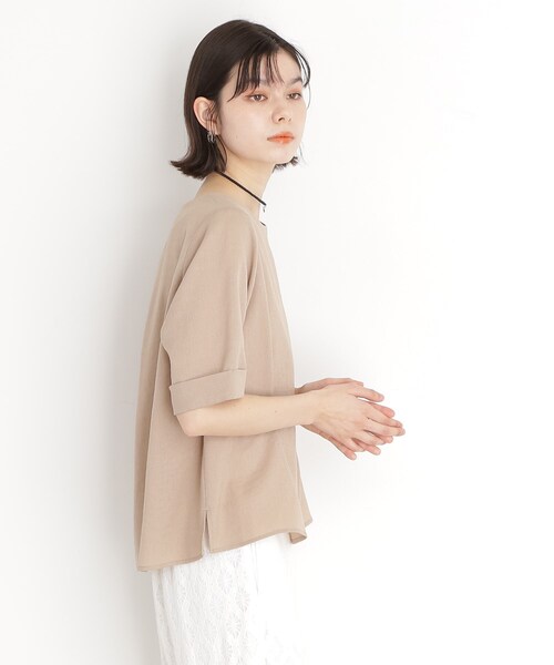 THE SHOP TK （ザ ショップ ティーケー ）の「麻調ブラウス【シワになりにくい/洗える】（シャツ/ブラウス・レディース・グリーン/スミクロ/ベージュ/オレンジ/アイボリー系2・12/13）」の21枚目の写真