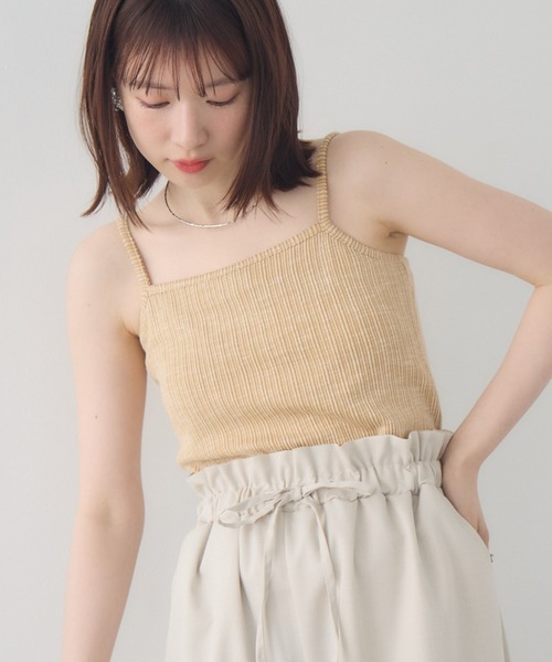 RETRO GIRL（レトロガール）の「【新色追加】メランジリブカップ付インナー（キャミソール・レディース・イエロー/ブラック/ナチュラル/オレンジ/ブラック系その他・FREE）」の5枚目の写真