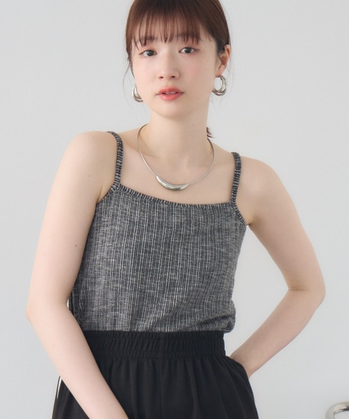 RETRO GIRL（レトロガール）の「【新色追加】メランジリブカップ付インナー（キャミソール・レディース・イエロー/ブラック/ナチュラル/オレンジ/ブラック系その他・FREE）」の2枚目の写真