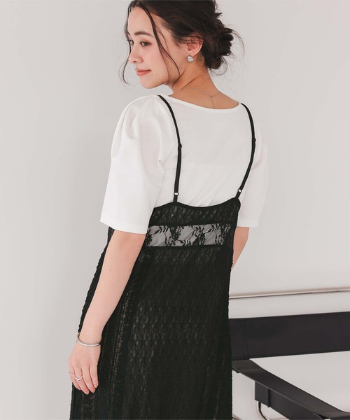 titivate(ティティベイト)の「レースパッチワークキャミワンピース(ワンピース・レディース・アイボリー/ブラック・M)」の13枚目の写真