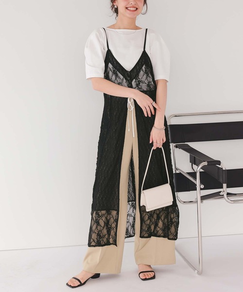 titivate(ティティベイト)の「レースパッチワークキャミワンピース(ワンピース・レディース・アイボリー/ブラック・M)」の19枚目の写真