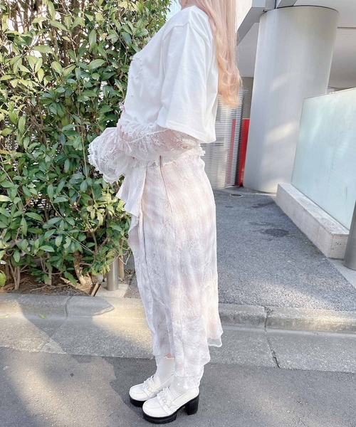 ROJITA(ロジータ)の「アームウオーマー付き Ribbon Cat Tシャツ(Tシャツ/カットソー・レディース・ホワイト/ブラック/ピンクベージュ・FREE)」の15枚目の写真