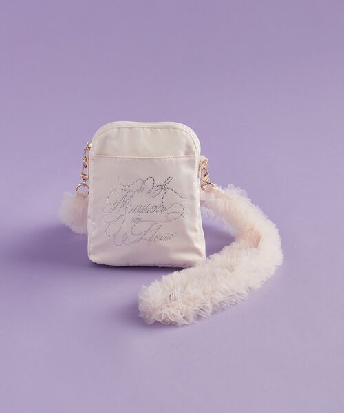 Maison de FLEUR(メゾンドフルール)の「チュールハンドルラインストーンポシェット(ショルダーバッグ・レディース・ピンク/ブラック・FREE)」の2枚目の写真