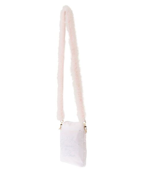 Maison de FLEUR(メゾンドフルール)の「チュールハンドルラインストーンポシェット(ショルダーバッグ・レディース・ピンク/ブラック・FREE)」の5枚目の写真