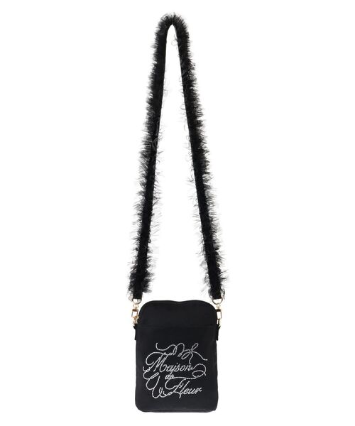 Maison de FLEUR(メゾンドフルール)の「チュールハンドルラインストーンポシェット(ショルダーバッグ・レディース・ピンク/ブラック・FREE)」の13枚目の写真
