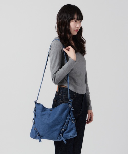 Belt Design Denim Shoulder Bag / ベルトデザイン デニムショルダー