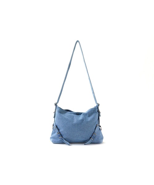 Chick（チック）の「Belt Design Denim Shoulder Bag / ベルトデザイン デニムショルダーバッグ【大容量】（ショルダーバッグ・レディース・ライトブルー/ブラック/ブルー・FREE）」の19枚目の写真