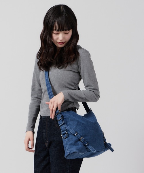 Belt Design Denim Shoulder Bag / ベルトデザイン デニムショルダー