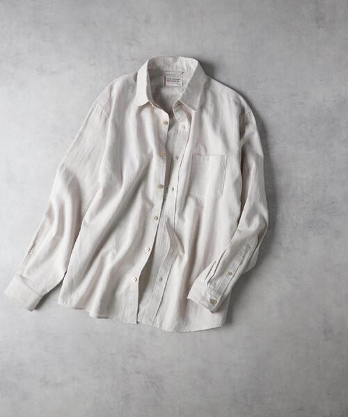 BACK NUMBER(バックナンバー)の「BACK NUMBER(バックナンバー)【メンズ】綿麻レギュラーシャツ(シャツ/ブラウス・メンズ・ブラウン/ベージュ/ネイビー/サックスブルー/オフホワイト/ダークグレー・S/XL/L/M)」の12枚目の写真