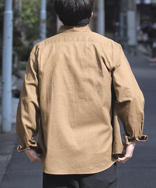 BACK NUMBER(バックナンバー)の「BACK NUMBER(バックナンバー)【メンズ】綿麻レギュラーシャツ(シャツ/ブラウス・メンズ・ブラウン/ベージュ/ネイビー/サックスブルー/オフホワイト/ダークグレー・S/XL/L/M)」の13枚目の写真