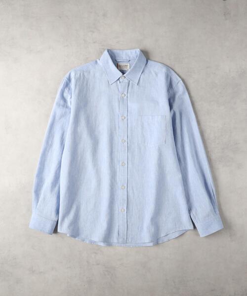 BACK NUMBER(バックナンバー)の「BACK NUMBER(バックナンバー)【メンズ】綿麻レギュラーシャツ(シャツ/ブラウス・メンズ・ブラウン/ベージュ/ネイビー/サックスブルー/オフホワイト/ダークグレー・S/XL/L/M)」の19枚目の写真