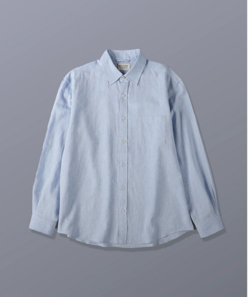 BACK NUMBER（バックナンバー）の「【BACK NUMBER】綿麻レギュラーシャツ（シャツ/ブラウス・メンズ・ブラウン/ベージュ/ネイビー/サックスブルー/オフホワイト/ダークグレー・S/XL/L/M）」の6枚目の写真