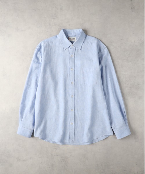 BACK NUMBER（バックナンバー）の「【BACK NUMBER】綿麻レギュラーシャツ（シャツ/ブラウス・メンズ・ブラウン/ベージュ/ネイビー/サックスブルー/オフホワイト/ダークグレー・S/XL/L/M）」の12枚目の写真