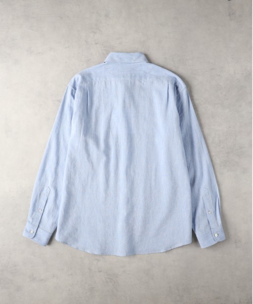 BACK NUMBER（バックナンバー）の「【BACK NUMBER】綿麻レギュラーシャツ（シャツ/ブラウス・メンズ・ブラウン/ベージュ/ネイビー/サックスブルー/オフホワイト/ダークグレー・S/XL/L/M）」の13枚目の写真