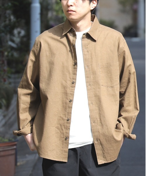 綿麻レギュラー ナチュラルシャツ セール】【BACK NUMBER】綿麻レギュラーシャツ（シャツ/ブラウス